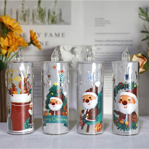 LED Christmas Electronic Candle Lights, Safe and Environmentally Friendly Christmas Atmosphere Lights, Holiday Night Lights Creative