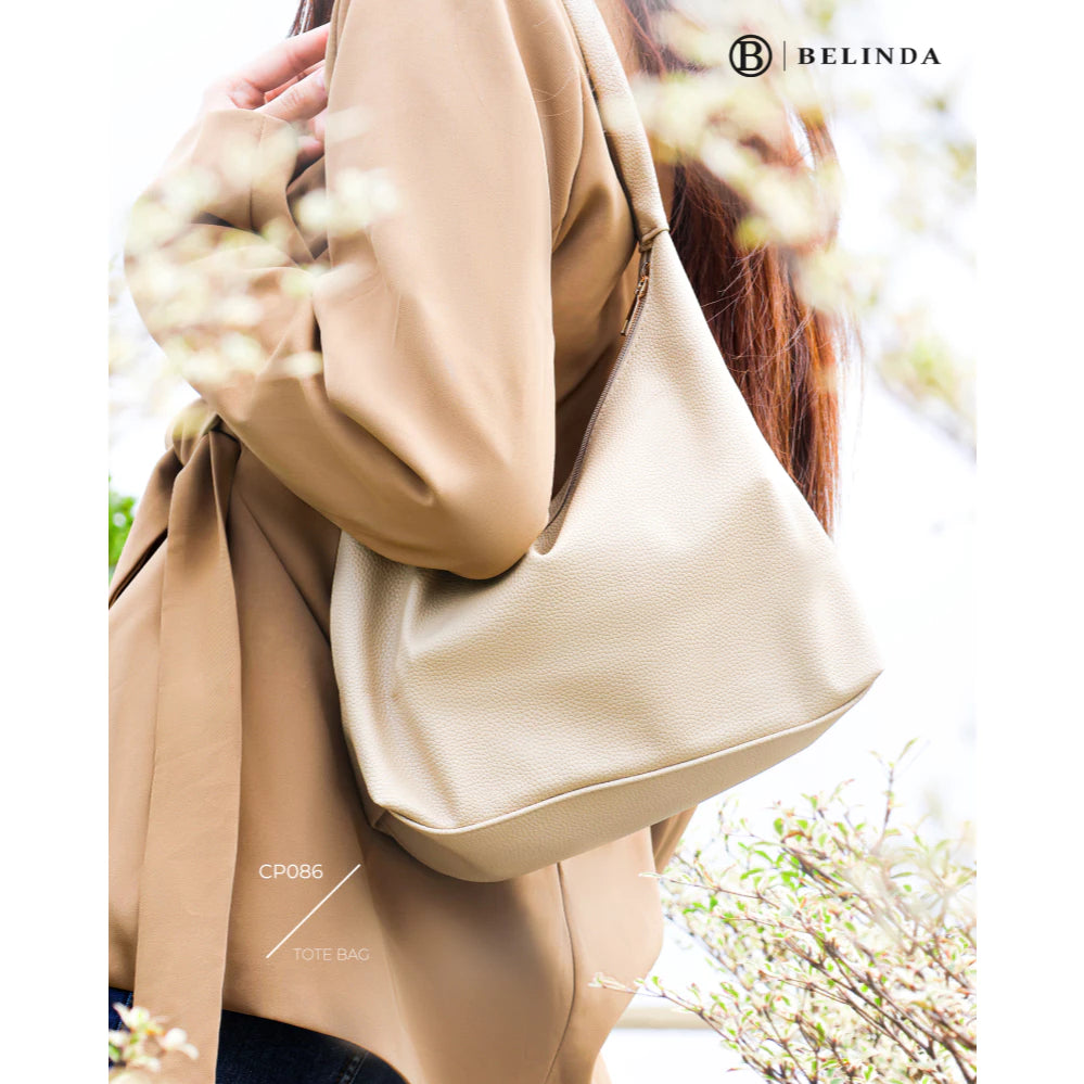 BELINDA Totebag For Woman Large Capacity PU Leather Waterproof Simple Fashion Shoulder Bag
