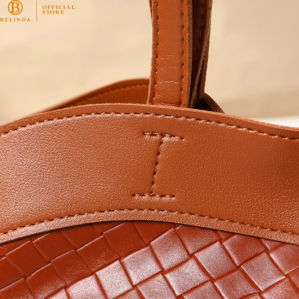 BELINDA Totebag For Woman Large Capacity PU Leather High-End Fashion School OL Shoulder Bag CP147