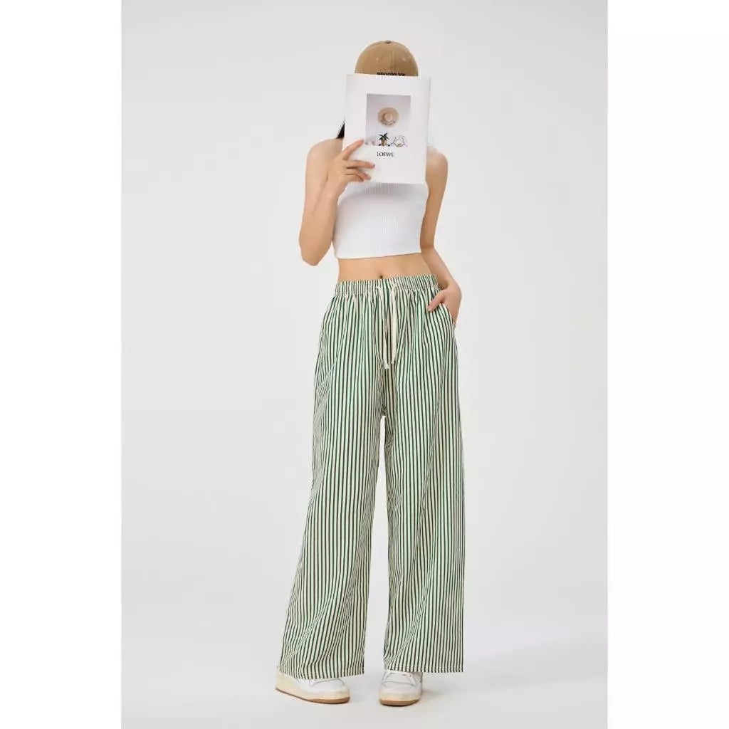 BUY 1 TAKE 1 Double-Pocket Women’s Vertical Stripe Straight-Leg Pants Slim Fit Casual Wear