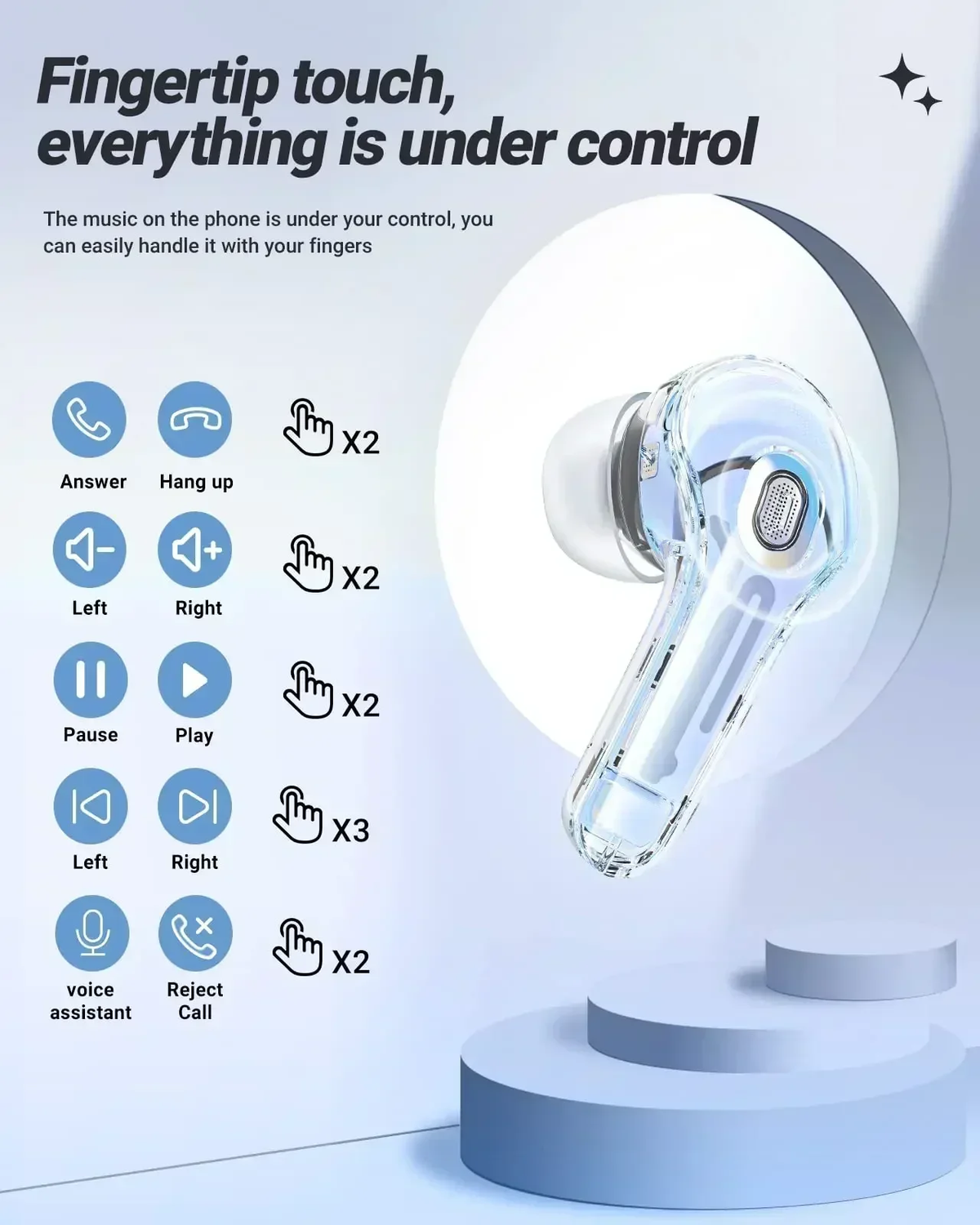 Crystal Series Wireless Earphone Bluetooth