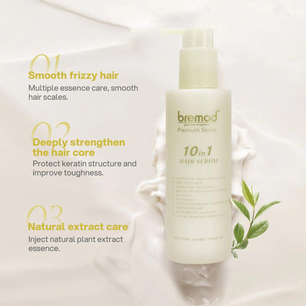 Bremod Premium Hair Serum 10-in-1 Hydrate Smooth Frizz Shiny Moisturizing Care Treatment