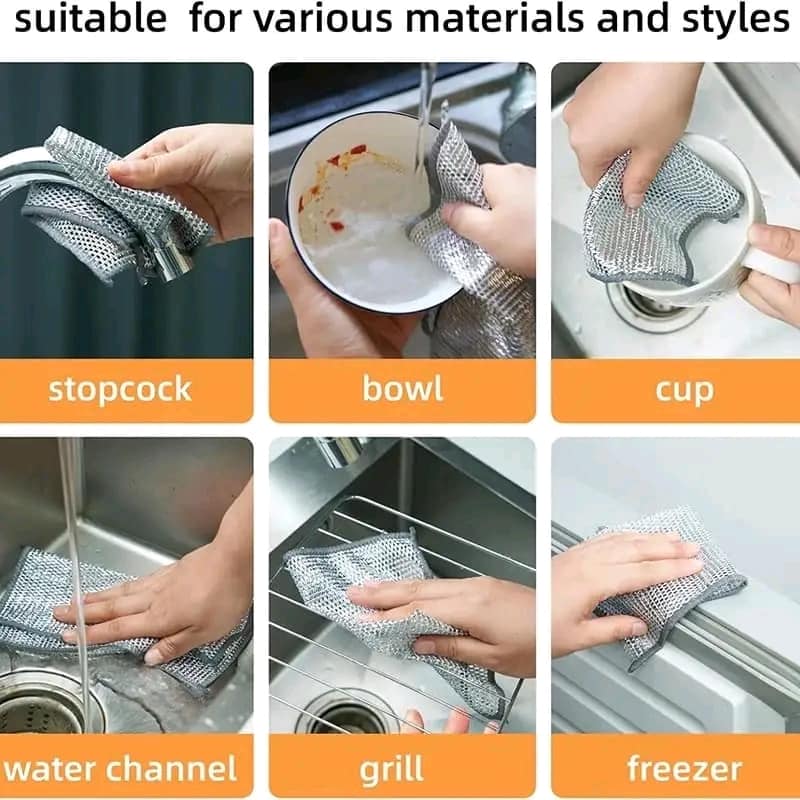Double Sided Silver Wire Washing Cloth