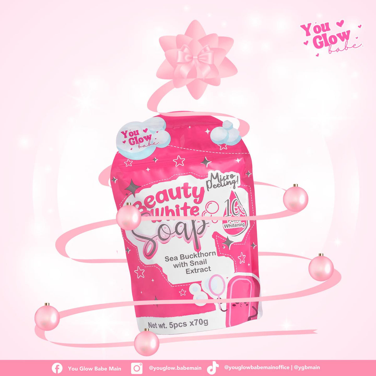 YOU GLOW BABE - BEAUTY WHITE SOAP | 10X POWER WHITENING | 5PCS PER PACK