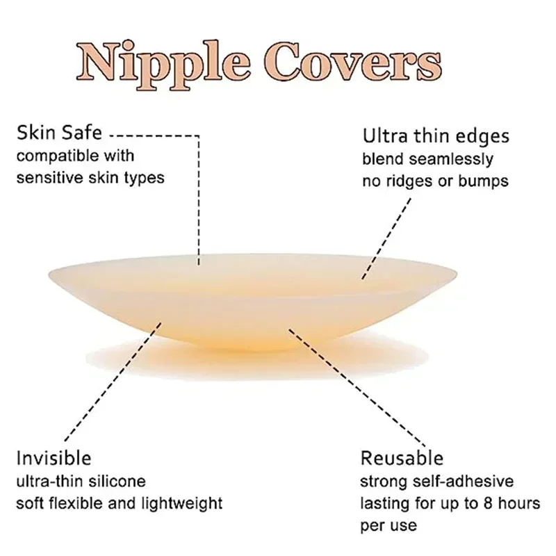 12pcs Reusable Silicone Nipple Cover for Women