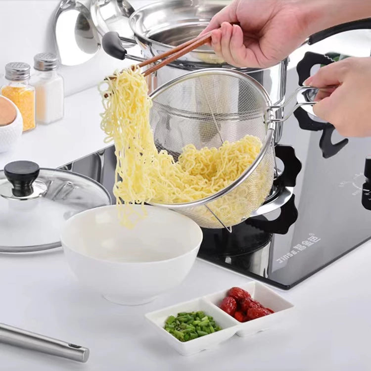 Multifunction Pot 3 in 1 Stainless Steam and Deep Frying Cooking Pot with Boil Basket