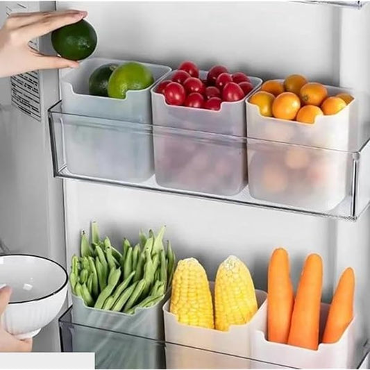 Portable Single Compartment Refrigerator Storage Box Cute Multi-Functional Design with Side Door Access for Lunch Containers