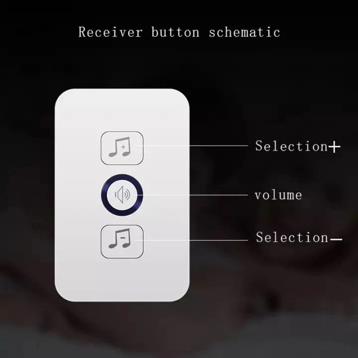 Wireless Doorbell Smart Home Door Bell Waterproof With 62 Ringtones Hole Free Installation For Home