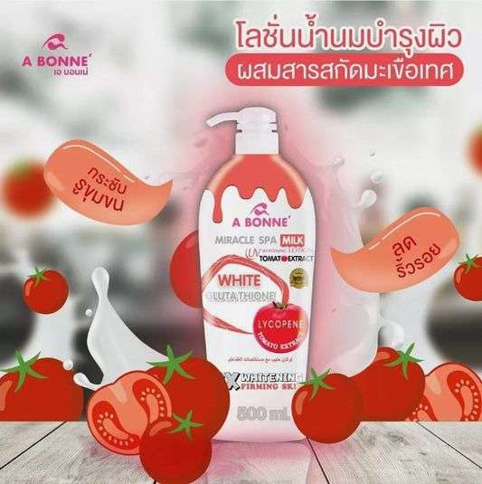 A Bonné Miracle Spa Milk Uv Whitening Lotion Tomato Extract White Glutathione | 500ML