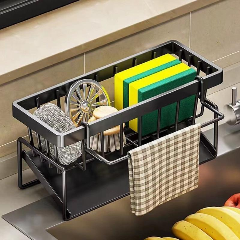 Metal Sponge Drainer Rack Soap Holder Organizer