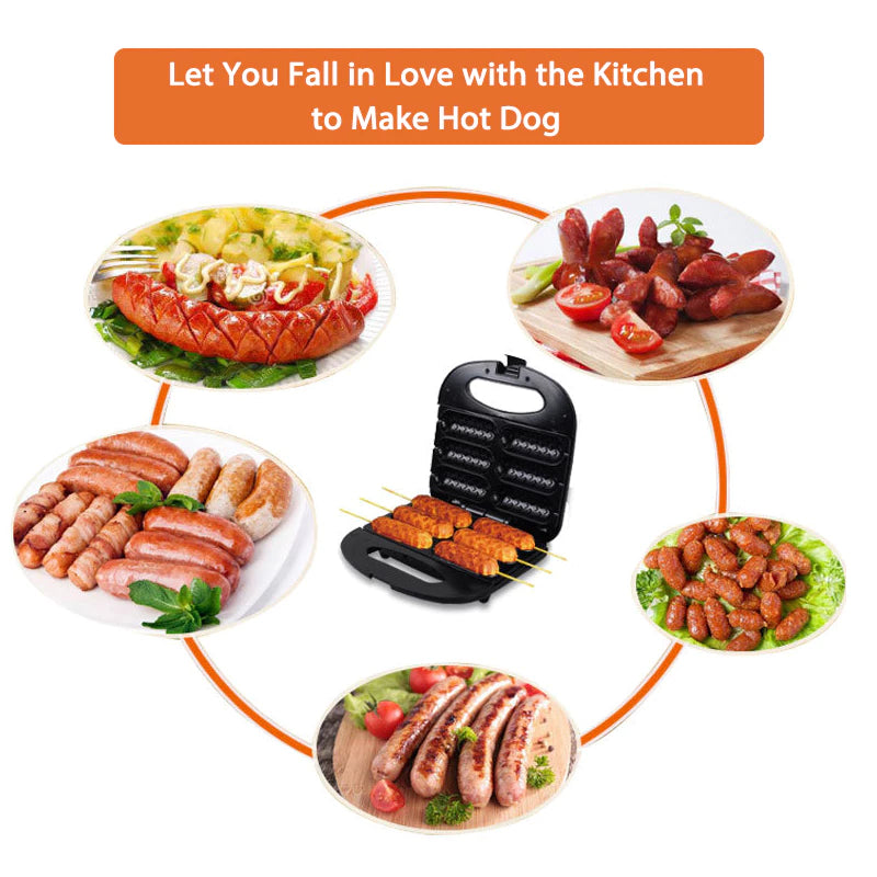 HODEKT Electric Hot Dog Maker Doughnut Sandwich Waffle Machine Breakfast Maker Double Sided Heating