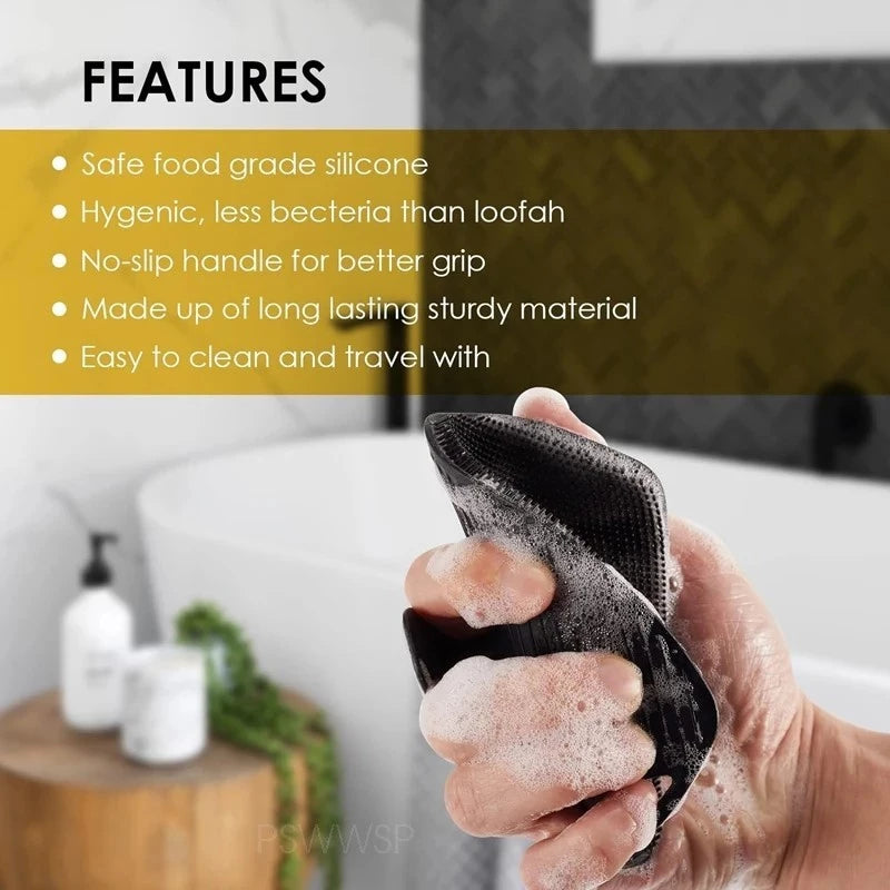 Silicone Body Scrubber Deep Cleaning Skin Massage Shower Brush Exfoliating Bath Brush