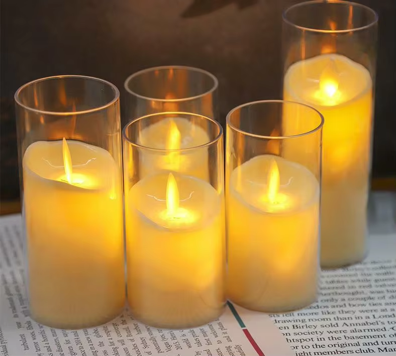 Electronic Candle Light LED Swing Simulation Glass