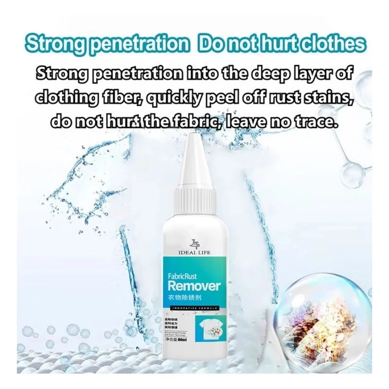 Fabric Rust Remover For Clothes Rust Stain Remover For Clothes Cleaner Drop Clothing Cleaning 80ml