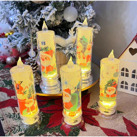 LED Christmas Electronic Candle Lights, Safe and Environmentally Friendly Christmas Atmosphere Lights, Holiday Night Lights Creative