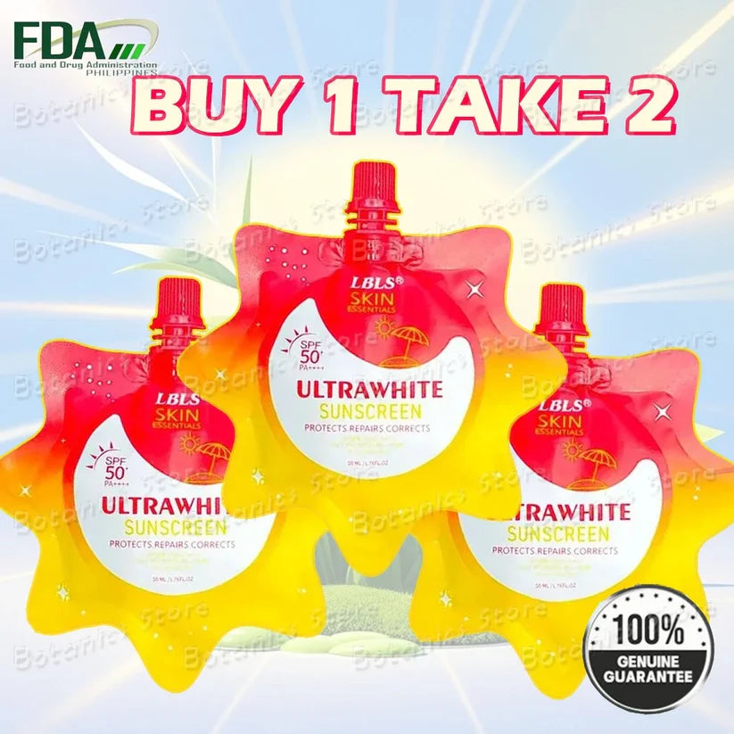 【BUY1 TAKE2】LB-LS Ultra White Sunscreen Whitening essential High protection spf50 sunblock50g