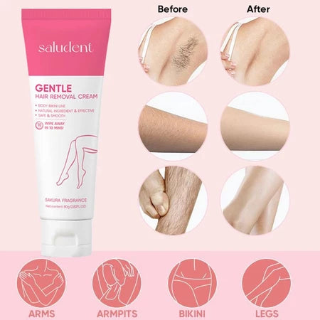 Saludent Gentle Hair Removal Cream Body care Not Stimulating 80g+Nykaa Aloe Whitening Gel