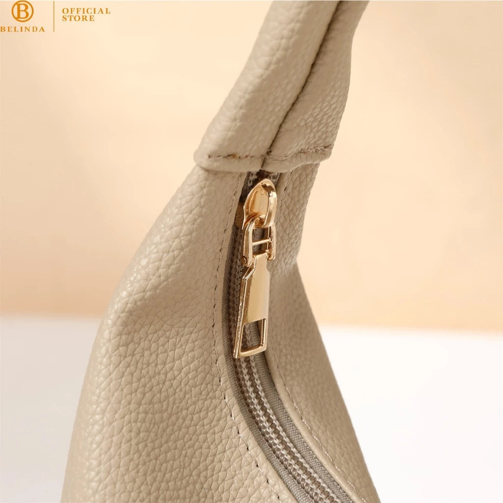 BELINDA Totebag For Woman Large Capacity PU Leather Waterproof Simple Fashion Shoulder Bag