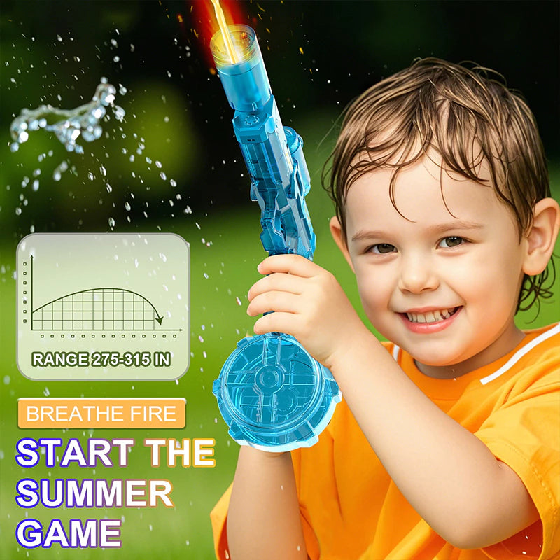 Electric Water Gun with Flame Effects – Large Capacity Rapid-Fire Toy, Perfect Christmas Gift