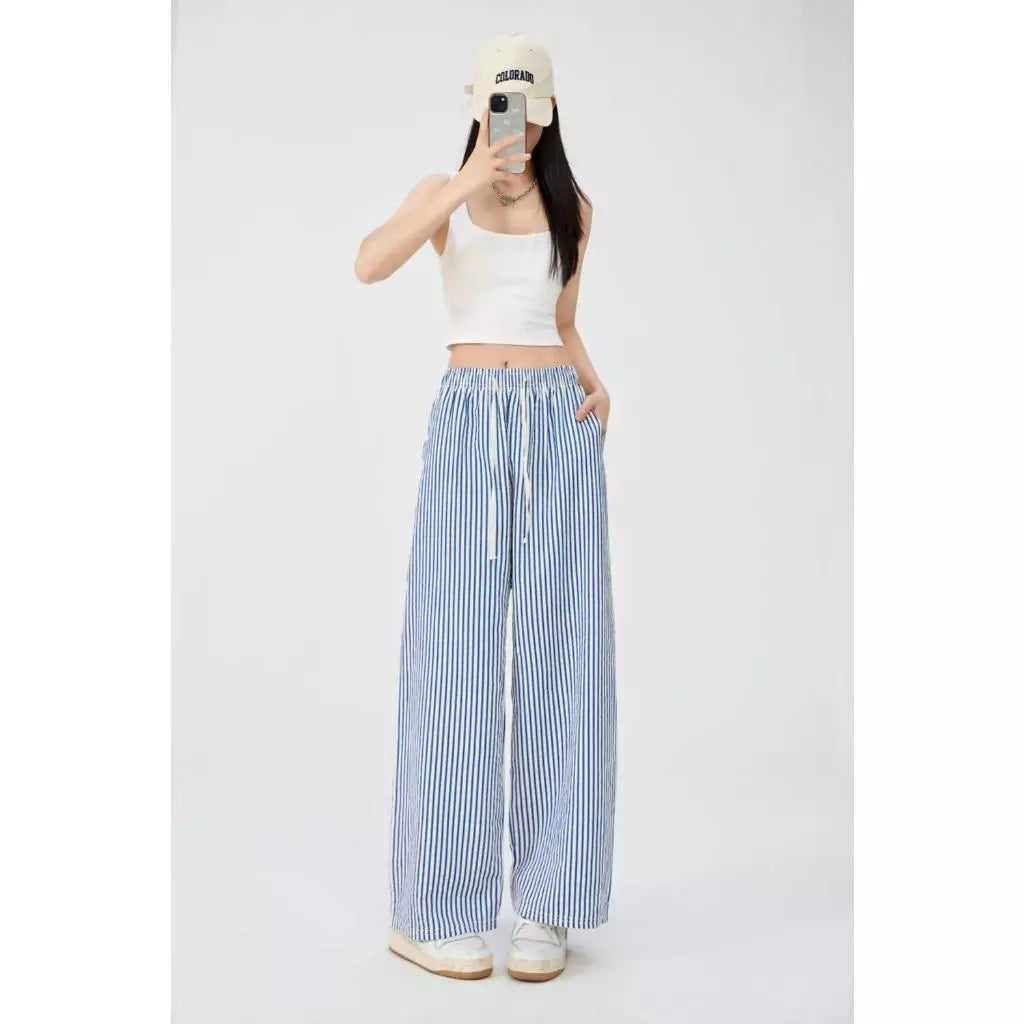 BUY 1 TAKE 1 Double-Pocket Women’s Vertical Stripe Straight-Leg Pants Slim Fit Casual Wear