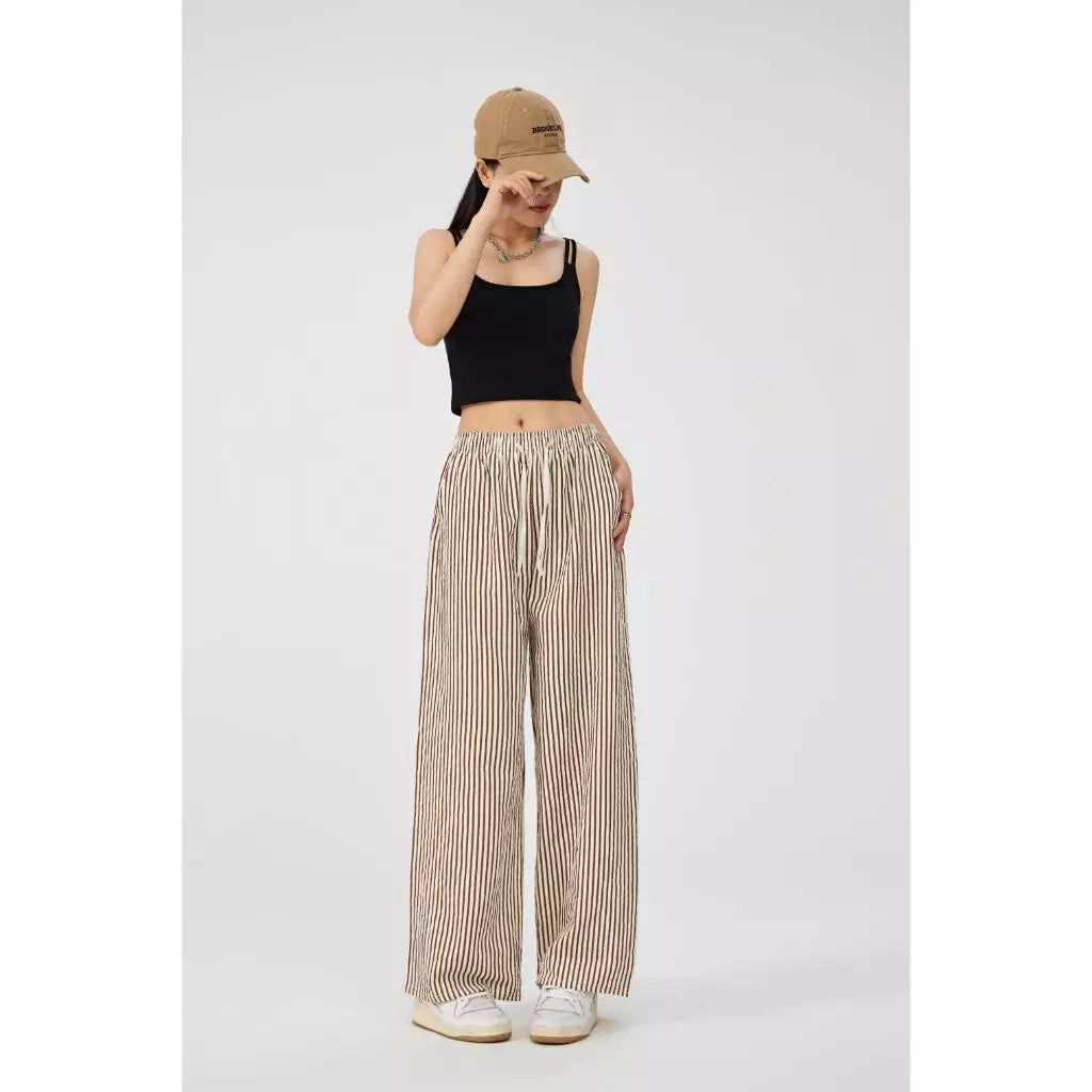 BUY 1 TAKE 1 Double-Pocket Women’s Vertical Stripe Straight-Leg Pants Slim Fit Casual Wear