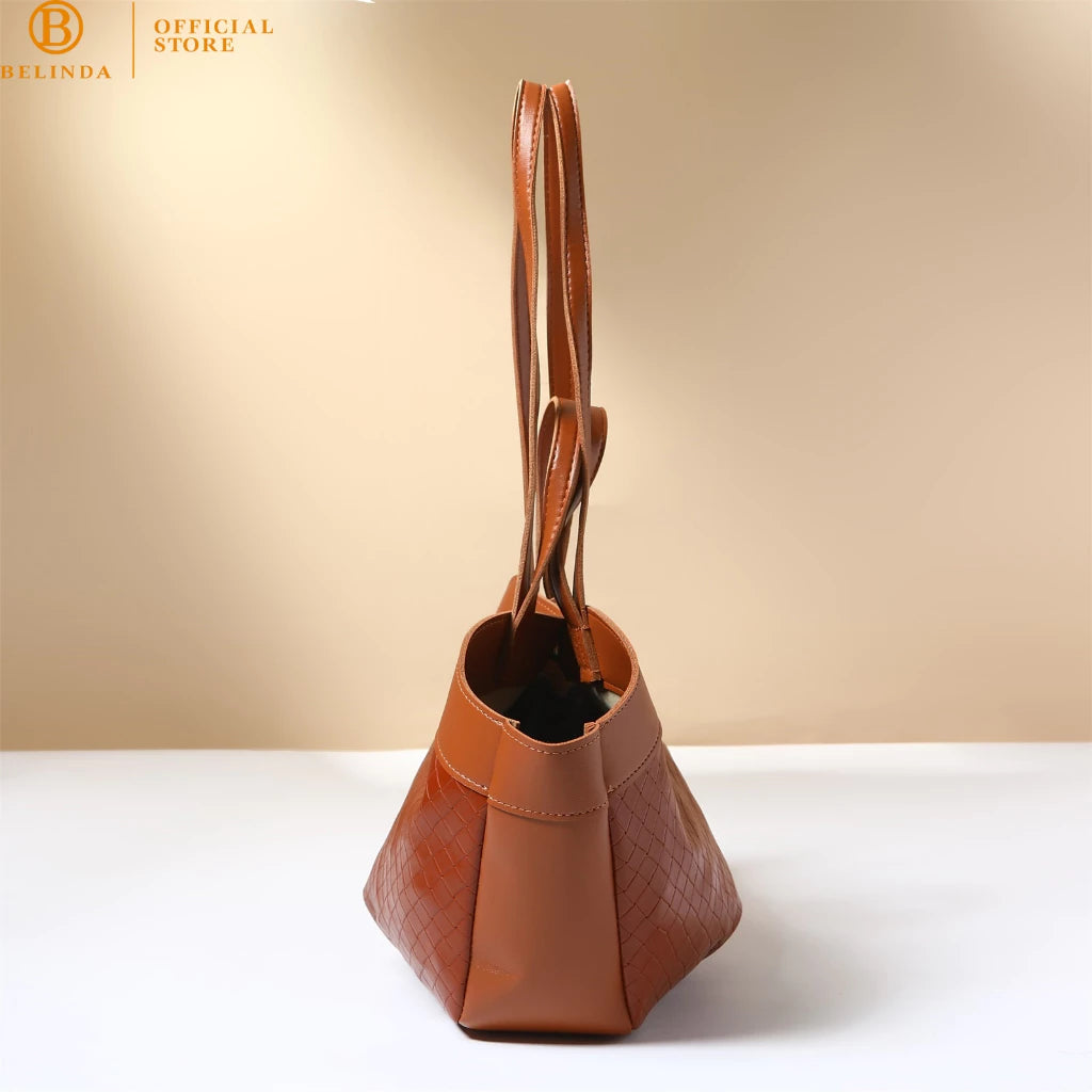 BELINDA Totebag For Woman Large Capacity PU Leather High-End Fashion School OL Shoulder Bag CP147