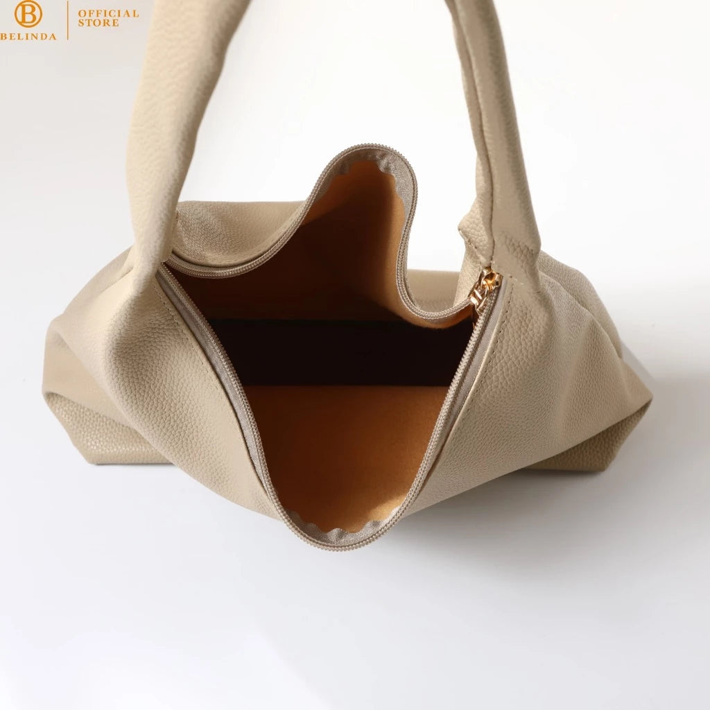BELINDA Totebag For Woman Large Capacity PU Leather Waterproof Simple Fashion Shoulder Bag