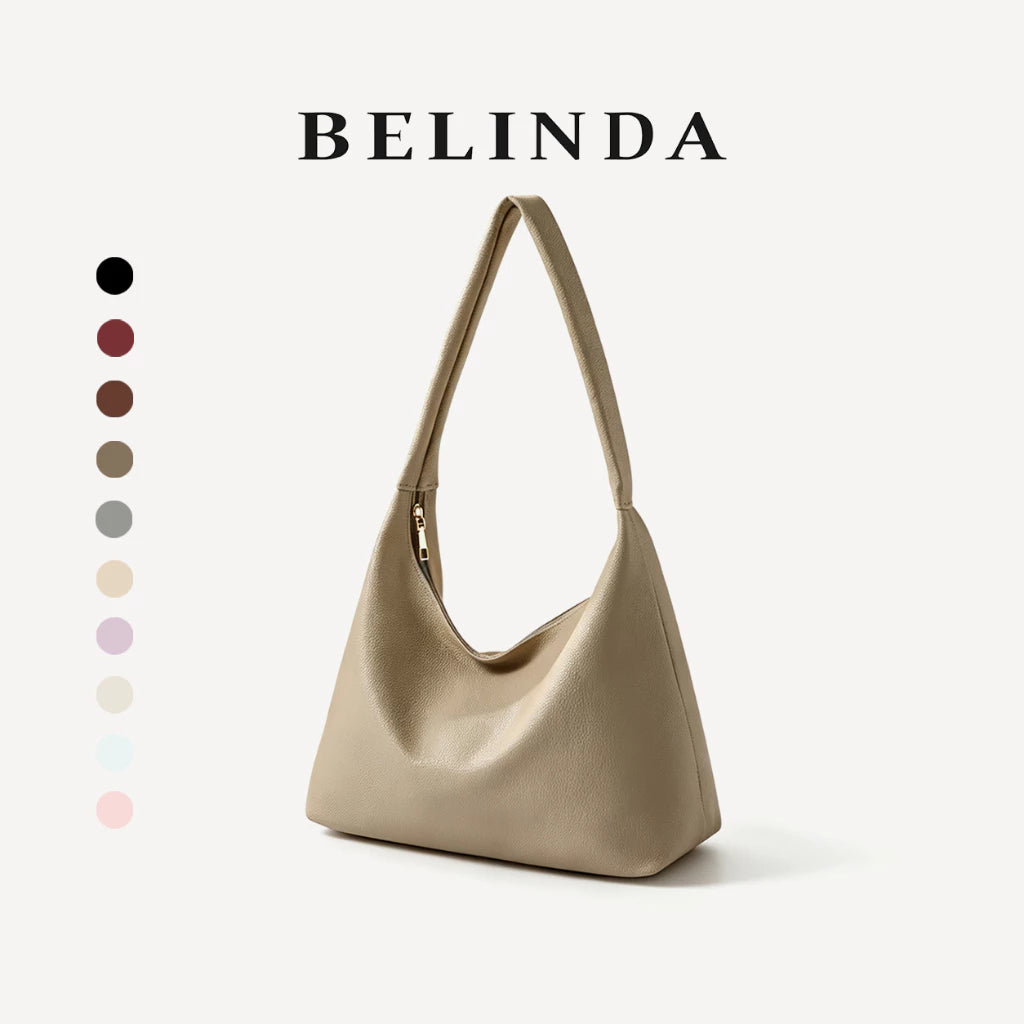 BELINDA Totebag For Woman Large Capacity PU Leather Waterproof Simple Fashion Shoulder Bag