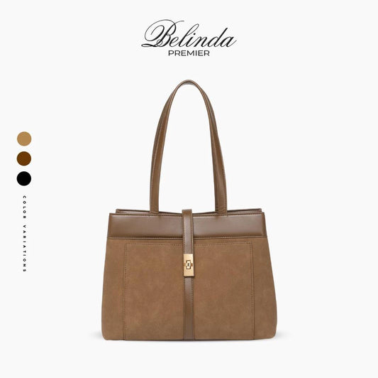 BELINDA PREMIER Large Capacity Vintage Tote Shoulder Bag Suede Furry Winter Autumn High-End