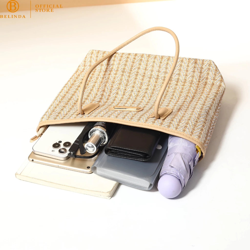 BELINDA Totebag For Woman Large Capacity Leather Office College Student School Shoulde Bag CP160