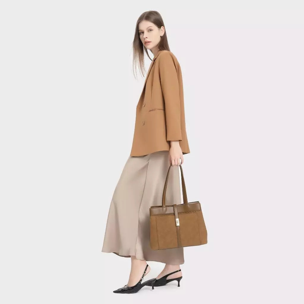 BELINDA PREMIER Large Capacity Vintage Tote Shoulder Bag Suede Furry Winter Autumn High-End