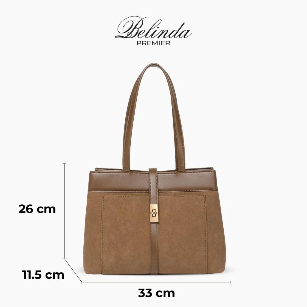 BELINDA PREMIER Large Capacity Vintage Tote Shoulder Bag Suede Furry Winter Autumn High-End