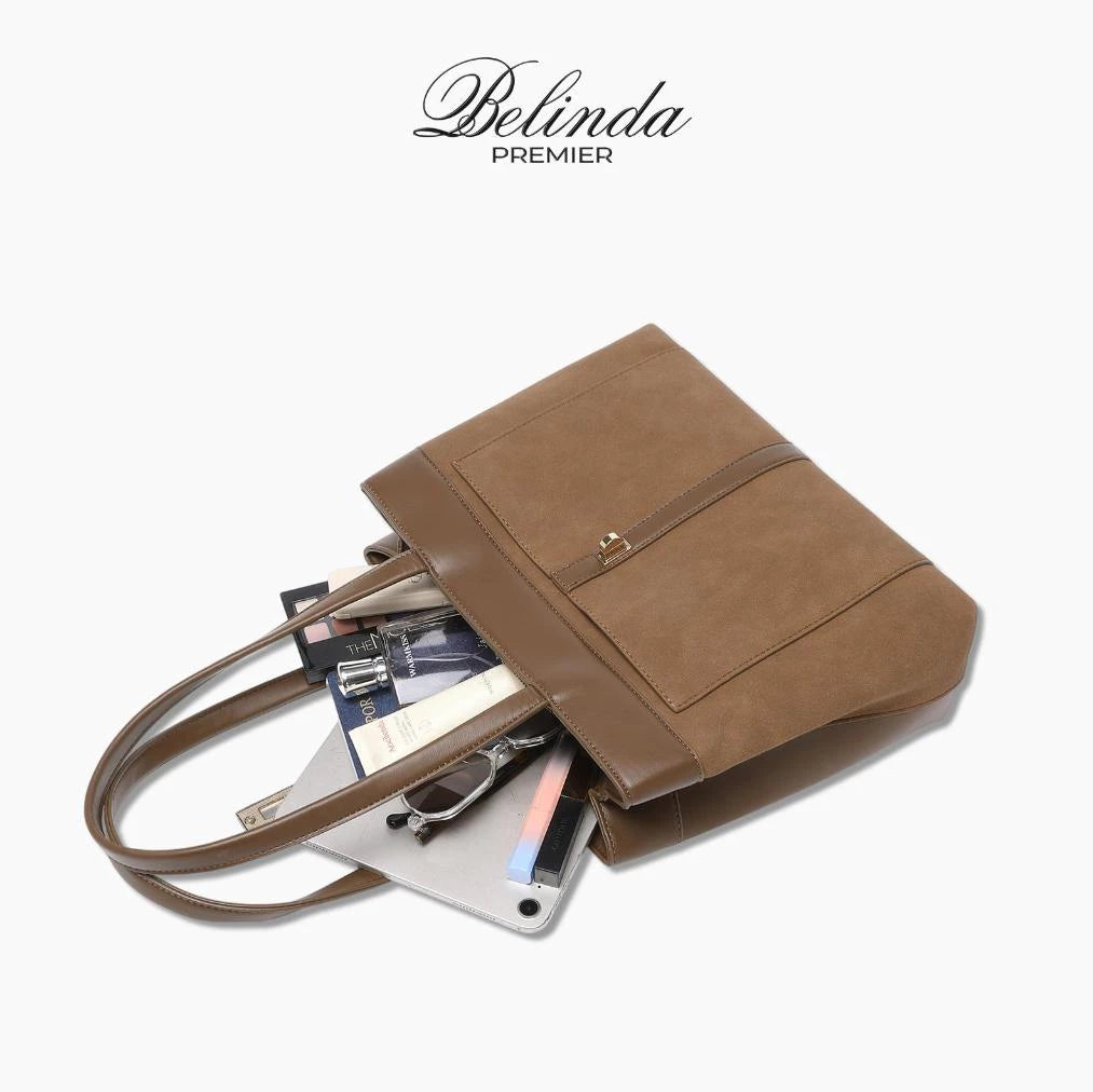 BELINDA PREMIER Large Capacity Vintage Tote Shoulder Bag Suede Furry Winter Autumn High-End