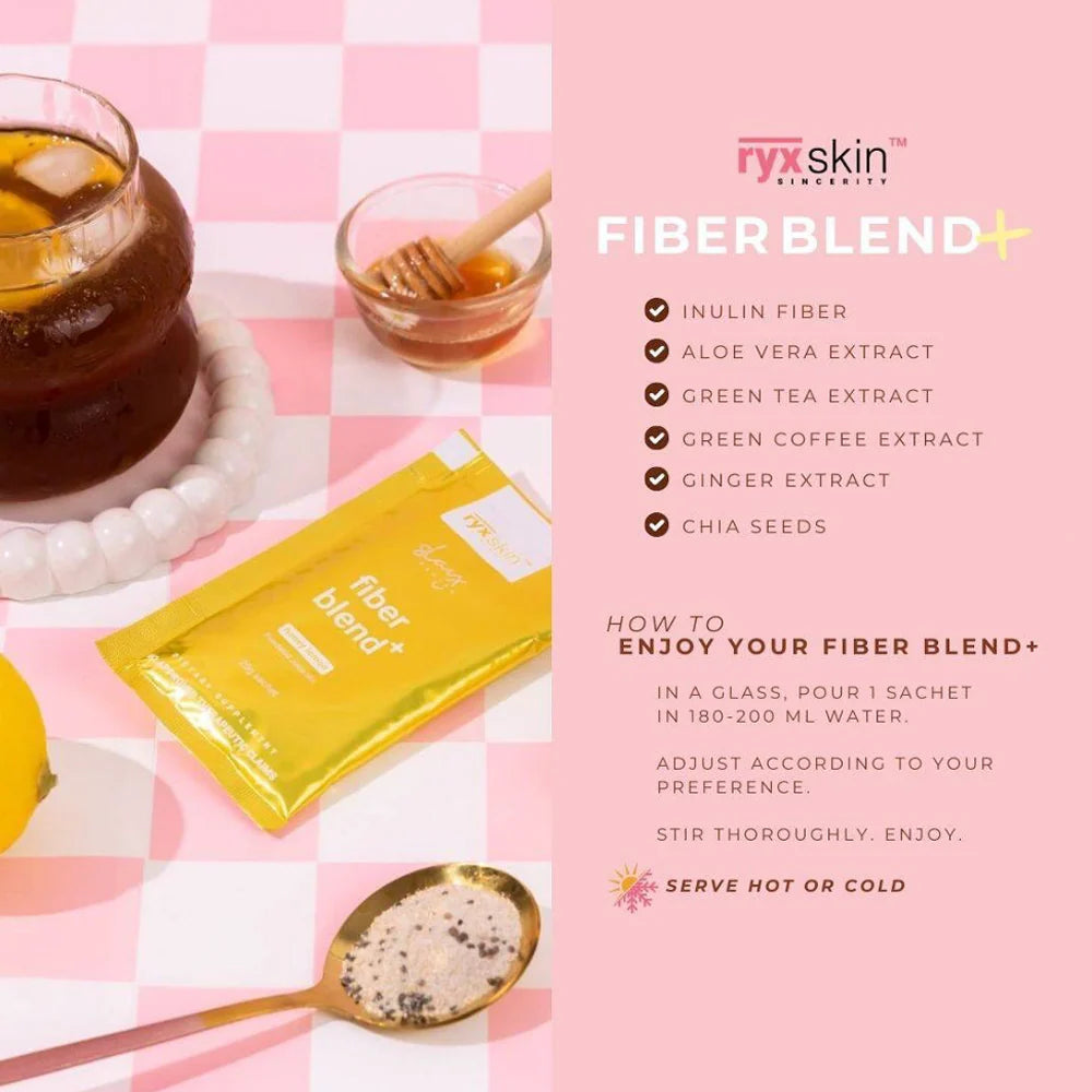 RYXSKIN FIBER BLEND+ HONEY LEMON POWDERED JUICE MIX