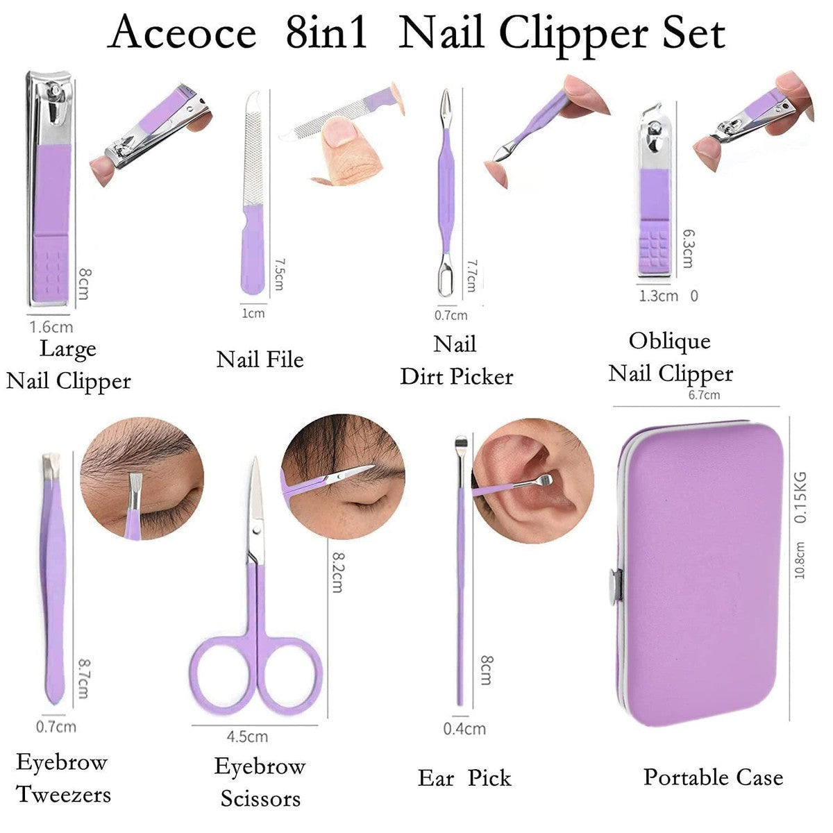Manicure Set Nail Clipper Kit - 16 Pieces Stainless Steel Manicure Kit
