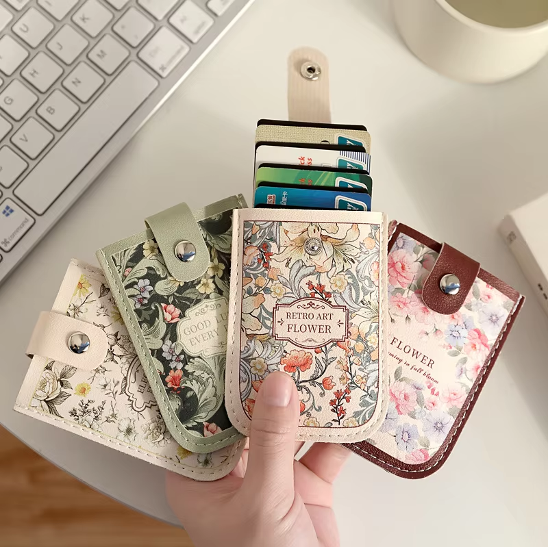Ultra-Thin Compact Pull-Out ID Card Holder with Multi-Card Slots Large-Capacity Creative Business Card Storage