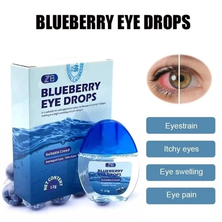 Blueberry Eye Drops 13g – Relieves Dry, Itchy Eyes, Redness, Fatigue & Blurred Vision