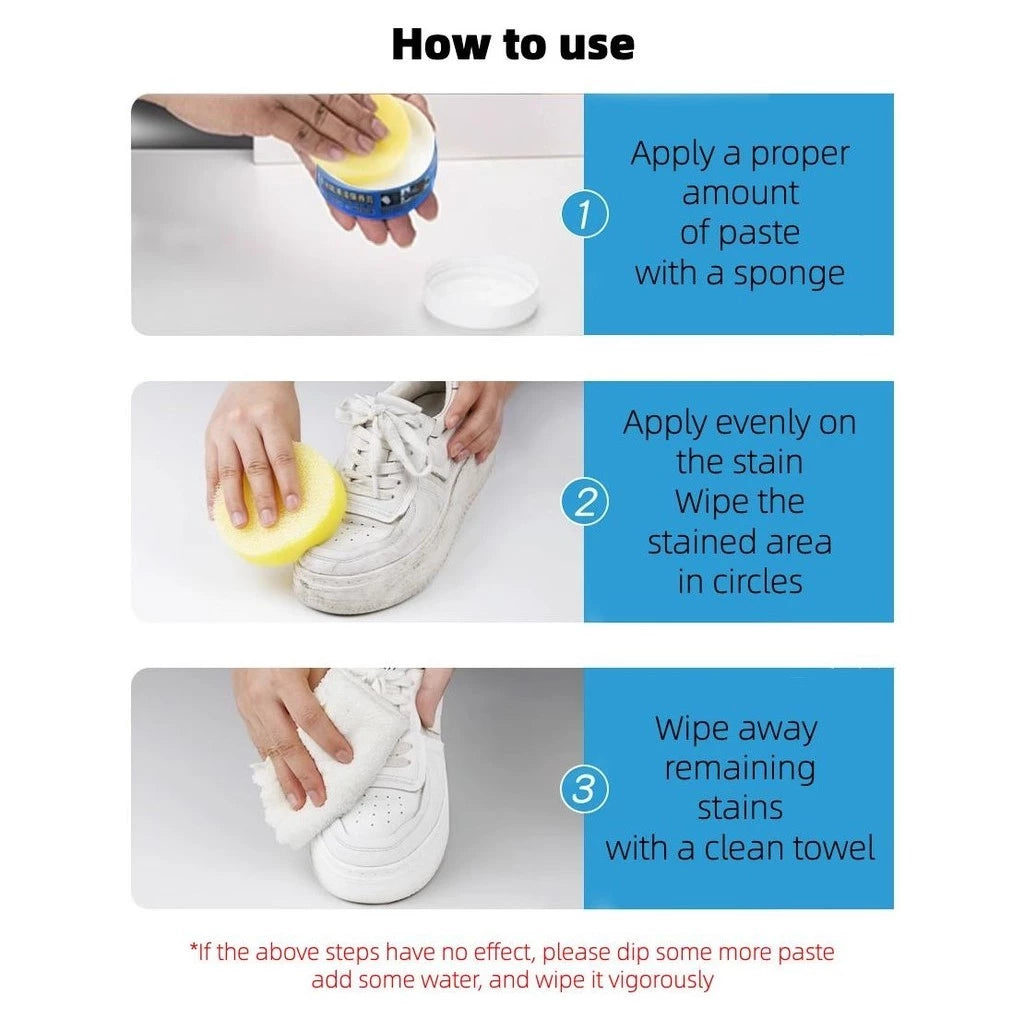 Multi-Purpose Shoe Cleaning Cream Water-Free Clean Quick Clean Wipe Powerful Decontamination