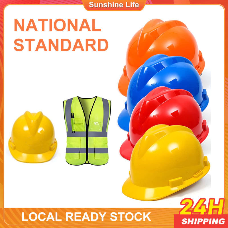 Heavy Duty Safety Construction Helmet Hard Hat Emergency Hardhat Head Gear Personal Head Protective