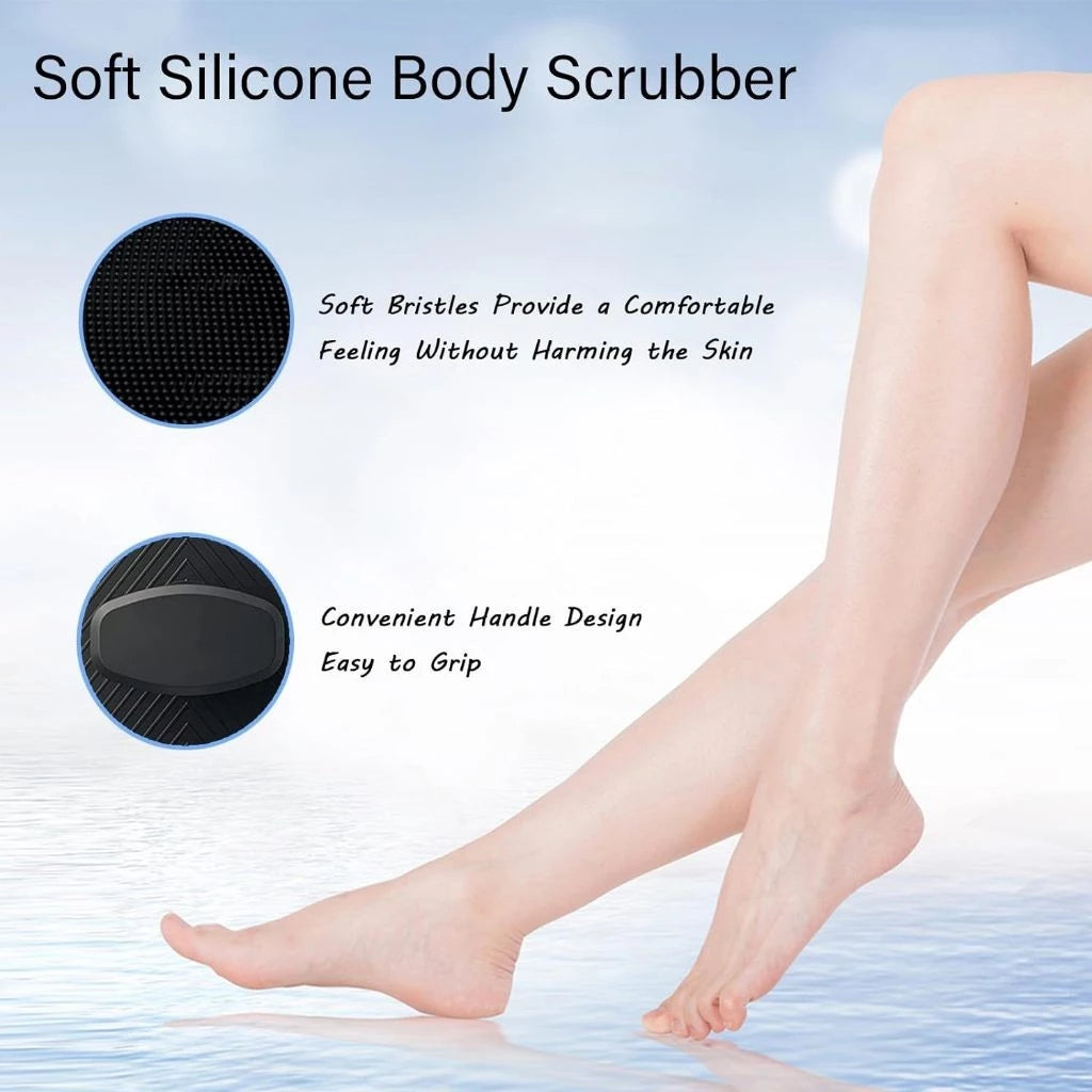 Silicone Body Scrubber Deep Cleaning Skin Massage Shower Brush Exfoliating Bath Brush