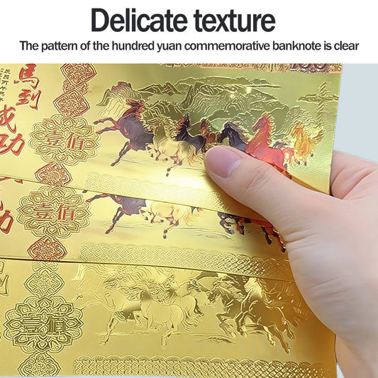 2026 Year of the Horse Money Gold Foil Money Lucky Charm for Wealth Prosperity Good Fortune Gift
