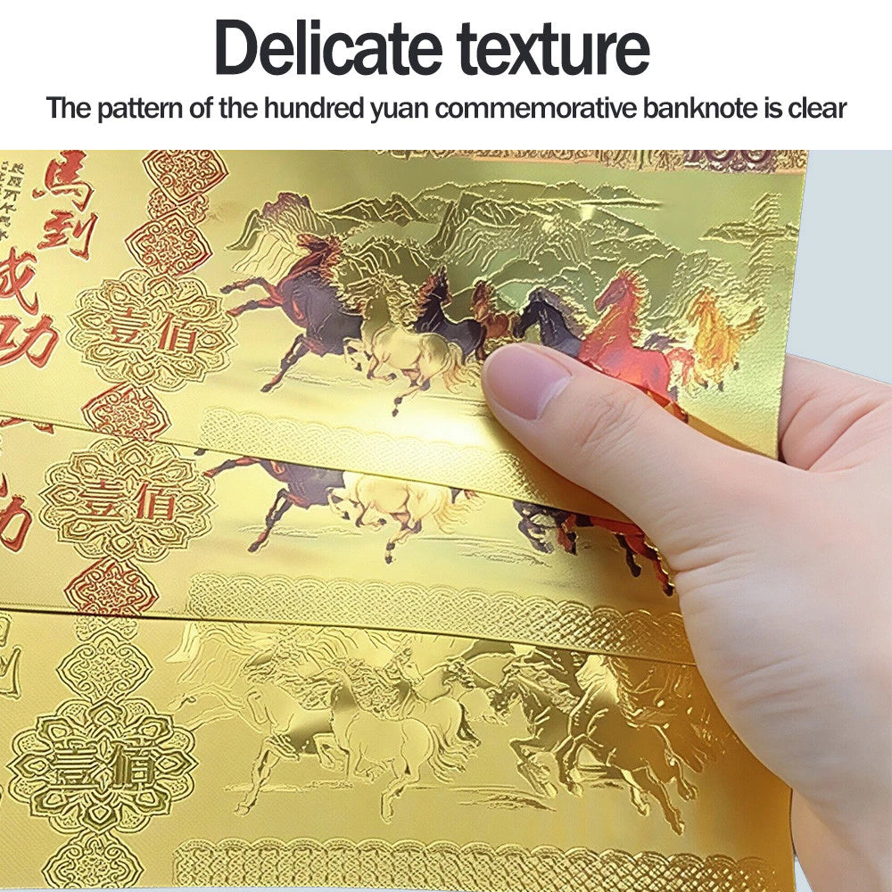 2026 Year of the Horse Money Gold Foil Money Lucky Charm for Wealth Prosperity Good Fortune Gift