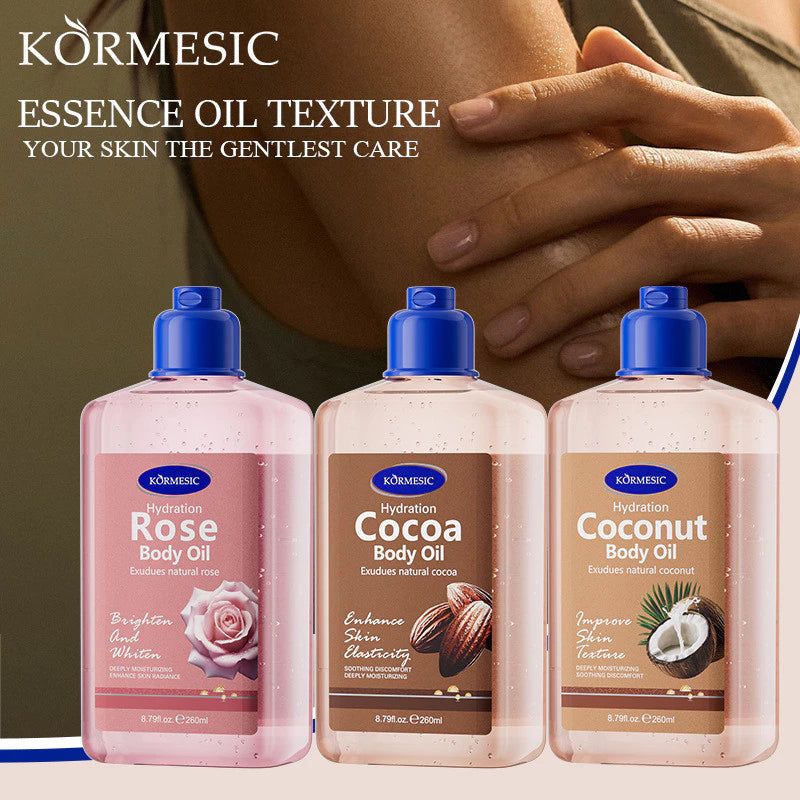 KORMESIC Body Oil Moisturizer Improves Skin Texture & Brightening Lightweight Non-Greasy 260ML